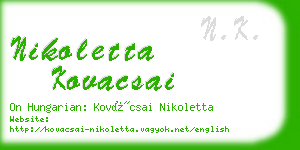 nikoletta kovacsai business card